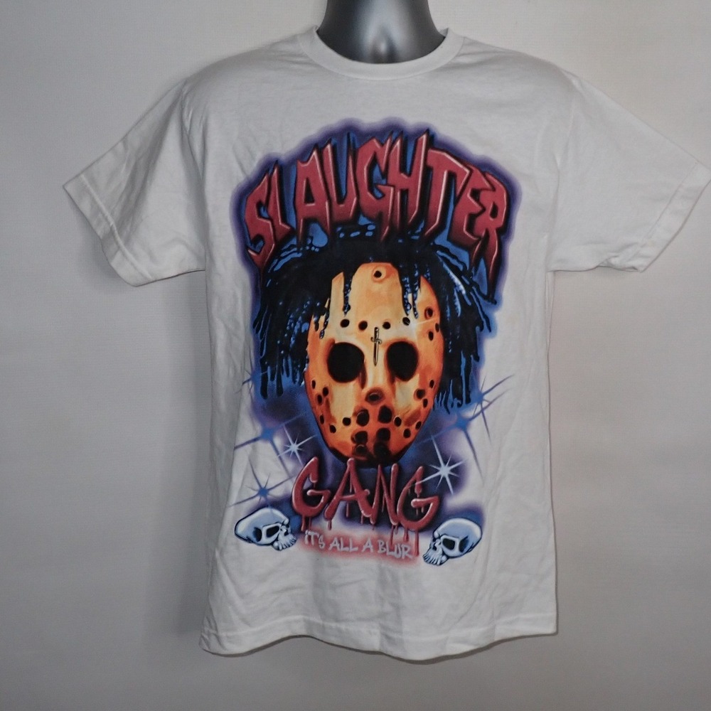 21 Savage Men's It's All A Blur Tour T-Shirt Slaughter Gang Graphic White S
